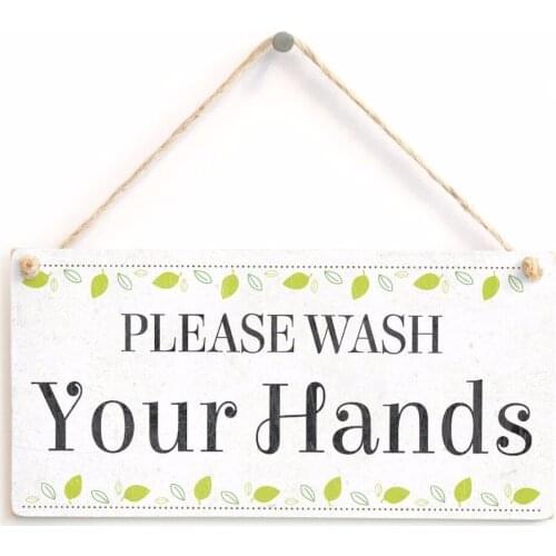 Meijiafei Please Wash Your Hands - Beautiful Bathroom Home Accessory Novelty Gift Sign/ Plaque 10"x5"