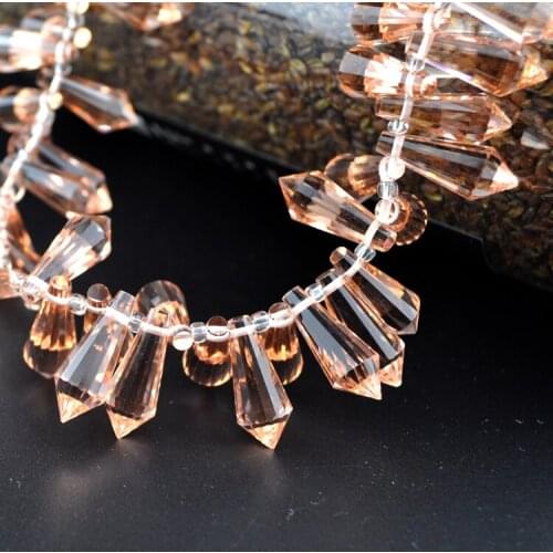 Fashion 8x20mm Rose Pink Crystal Tear Drop Glass Beads Necklace Bracelets Jewelry Findings Free Shipping 500PCS