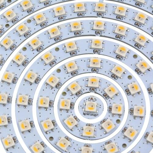 Mokungit Fast shipping 5pcs WS2812B Ring 241 SK6812 Bit Ring RGB RGBW LED Ring 5050 Built-in RGB Driver for Arduino Strip Type