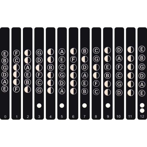 Guitar Fretboard Note Stickers Note Decals Practicing Fingerboard Frets Sticker for 6 Strings Electric/ Acoustic Guitar Beginner