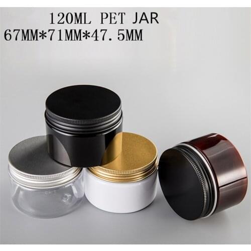 120ml Plastic Jar Storage Cosmetic Cream Jar Plastic Pot Aluminum Lid PET Container Empty Food Packing Cans