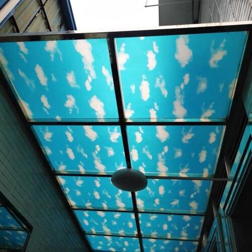60x200cm Blue Sky White Cloud Decorative Film Window Film Opaque Self Adhesive Film Balcony Roof Sun Room Shading Glass Sticker