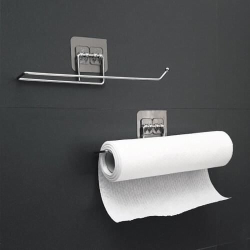Toilet Paper Holder Tissue Rack Wall Shelf Mounted Kitchen Roll Holder Paper Towel Rack Toilet Sink Door Hook Bathroom Storage