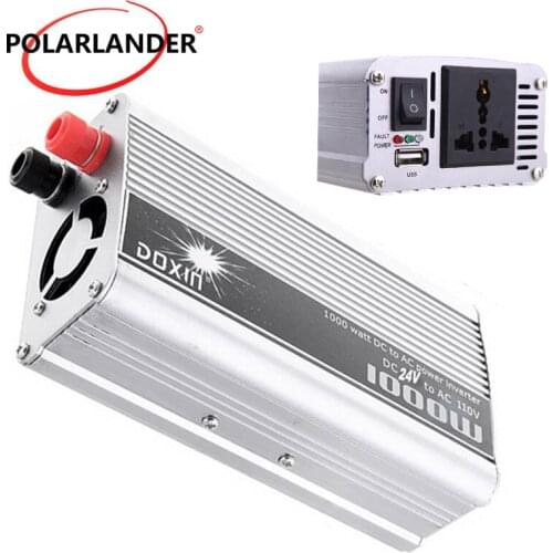 Portable car Voltage Transforme modified sine wave 1000W Power Inverter Converter DC 24V to AC 110V With USB Adapter