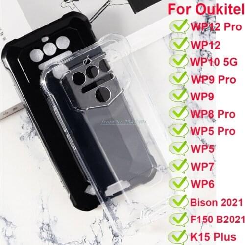 Transparent Phone Case For Oukitel WP12 WP10 WP9 WP8 WP7 WP6 WP5 K15Plus Pro Silicoe Caso on Oukitel Bison F150 B2021 Back Cover