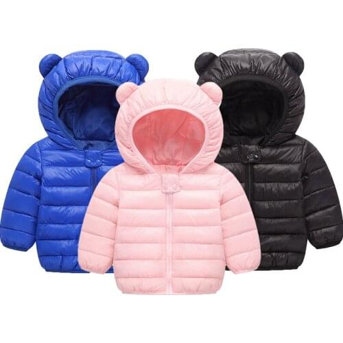 Baby Girls And Boys Down Jacket Winter Hooded Warm Coats For Boys Lovely Toddler Kids Clothes 1-5 Years Children Clothing