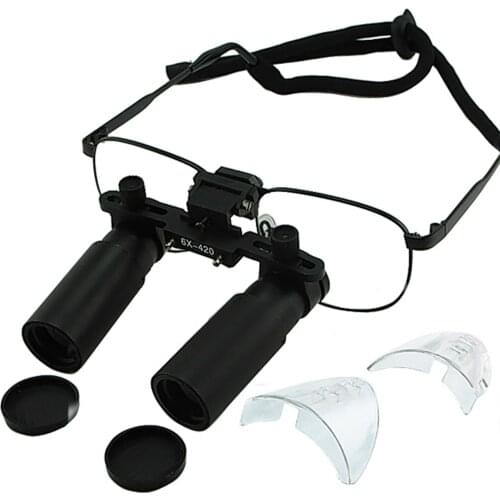 Keplerian Style 6.0x Magnification Dental Loupes Titanium Frame + 25mm Depth of Field 45mm Field of View Surgical Medical