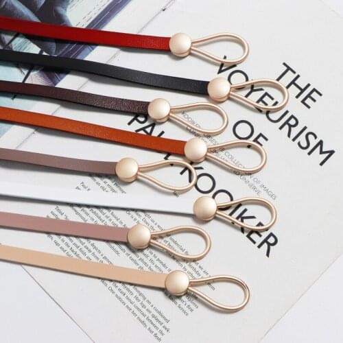 Slim Belt Waistband Women Cowhide Self-tie Waist Belt Solid Candy Colors Ladies Street Jean Pant Dress Real Leather Belt Strap