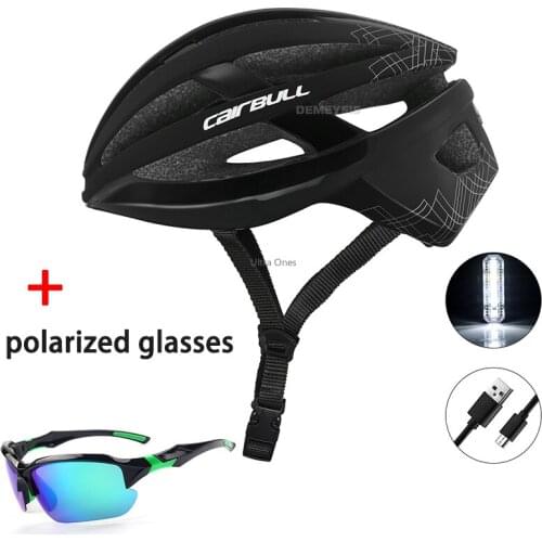 Riding Bicycle Helmet Safety Mountain Cycling Road Bike Helmet Wiht Taillight In-mold Head Protective Skateboard Sports Helmets