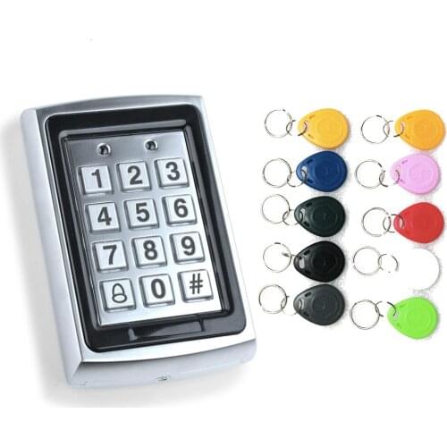 Waterproof Metal Rfid Access Control Keypad With 1000 Users 125KHz Card Reader Keypad Key Fobs Door Access Control System