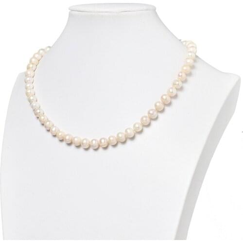 Pick Size 8-9mm Freshwater Natural Pearls For Diy Necklace jewelry Making 19inch For Elegant Ladies H480