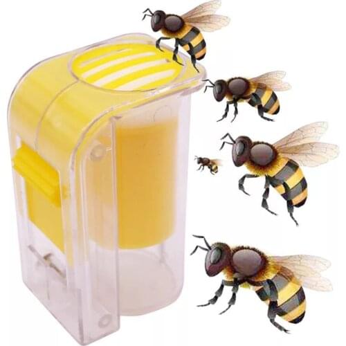 1 Pcs Bee Queen Marker Bottle Bee Mark Cage Plastic One Handed Marking Catcher With Plunger Plush Garden Beekeeping Supplies