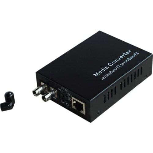 10/100Mbps Optical Fiber Media Converter MultiMode Duplex Fiber ST Port Converter 2KM