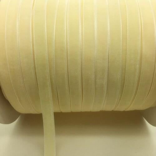 5 Yards 3/8 "10mm Cream Velvet Ribbon Headband Clips Bow Wedding Decoration