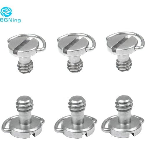 6pcs 1/4" D-Ring Tripod Screws Stainless Steel Adapter Mount for DSLR Camera Monopod Light Photo Studio Accessories