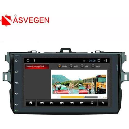 Asvegen 9'' Car Android 7.1 Quad Core Bluetooth Multimedia Center Car Audio Video Player GPS Navigation For Toyota Corolla 2007