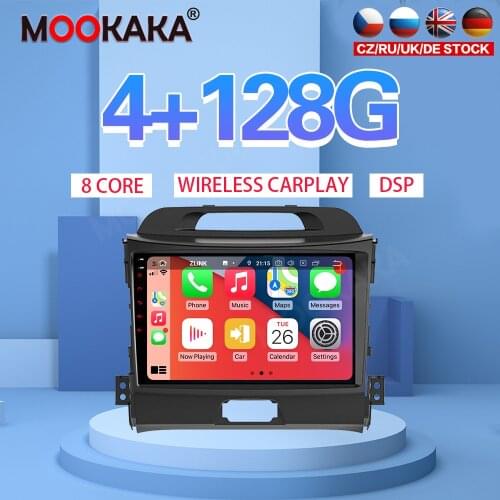 7" Android 10 PX6 4G 128GB Car Player For Kia Sportage 3 2010-2012 2013 2014 2015 2016 Car GPS Navi CarPlay Head Unit DSP Stereo