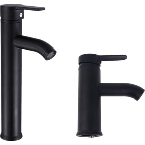 Black Stainless Steel Paint Faucet Bathroom Basin Sink Faucet Hot Cold Mixer Tap