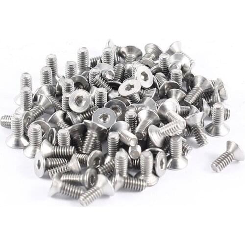 CNIM Hot 100pcs 304HC Stainless Steel Hex Countersunk Flat Bolts Screws M2x5mm