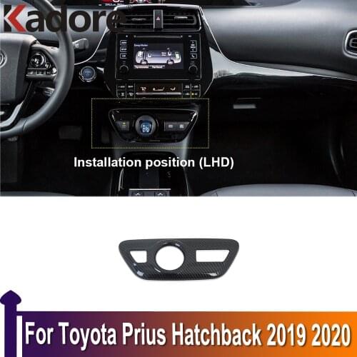 For Toyota Prius Hatchback 2019 2020 Carbon Fiber Gear Shift Panel Cover Car Decoration Trim Interior Accessories Car Styling