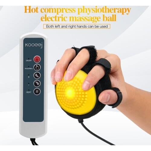 Stroke Electric Finger Massager Hemiplegia Hot Compress Finger Vibration Physiotherapy Ball Hand Rehabilitation Equipment Traini