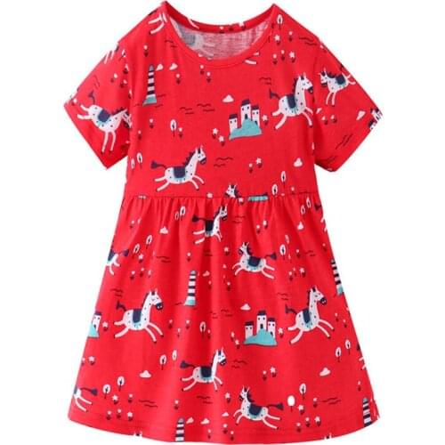 Funnygame Summer Girls Dresses with animals Print Cute Cotton Baby Clothes Toddler Costume Birthday gift Dresses