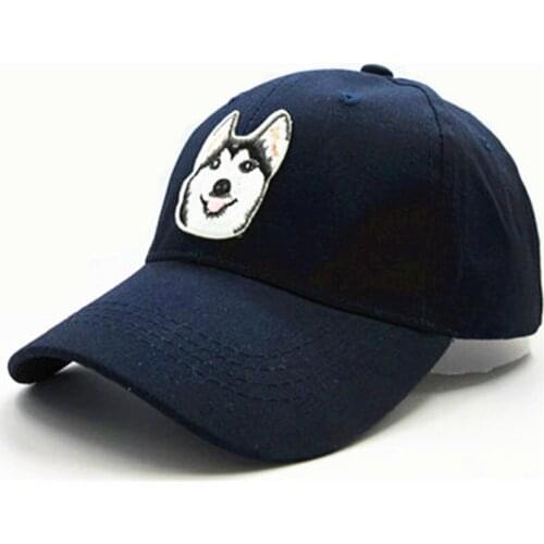 Dog Animal Embroidery Cotton Baseball Cap Hip-hop Cap Adjustable Snapback Hats for Men and Women 257