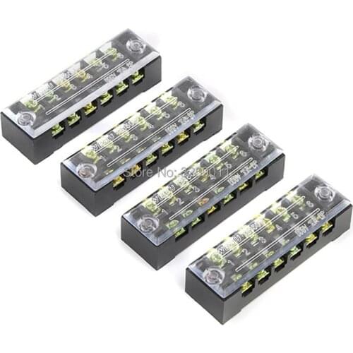100PCS TB-1506 TB15A6P Suyep 6 Positions Dual Rows 600V 15 A Wire Barrier Block Terminal Strip copper
