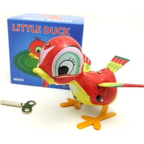 Collection Tin Toys Vintage Iron Metal Wind Up Robots Handmade Animals Toy For Children Baby Yellow Little Duck Tin Toys