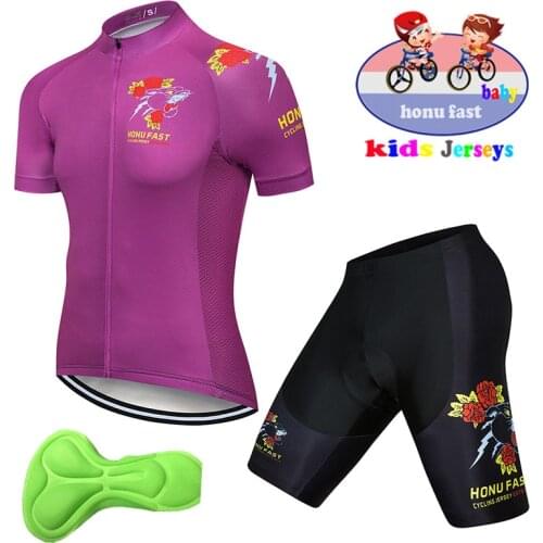 Cycling Jersey Set KidsBike Jersey Shorts Set Children Quick Dry Cycling Set Bike Jersey Set Team Sports Team Cycling Jersey