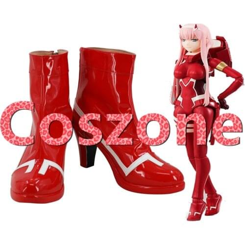 Darling In The Franxx Zero Two Code 002 Red High Heel Cosplay Shoes Boots Halloween Cosplay Costume Accessories