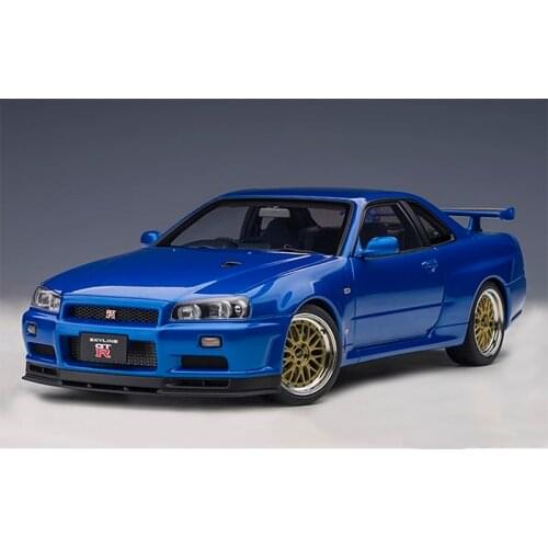1:24 Nissan Skyline Ares GTR R34 Diecasts & Toy Vehicles Metal Toy Car Model High Simulation Pull Back Collection Kids Toys