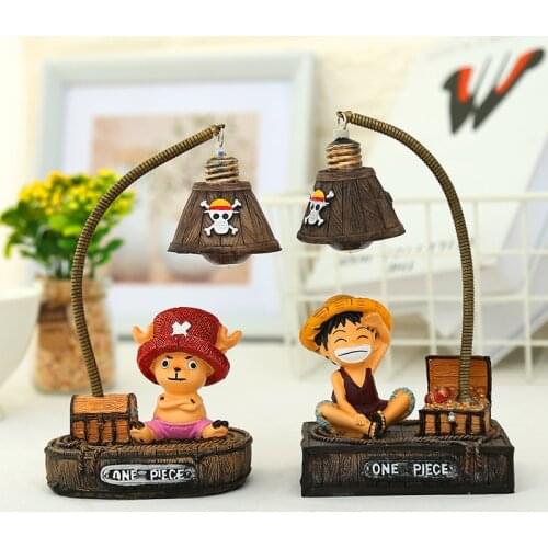 Resin Model Luffy Led Night Light Anime One Piece Night Light Toys For Kids One Piece Luffy Chopper Figure Toys Birhthday Gifts