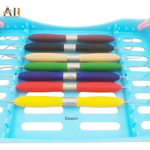 7pcs Dental resin filler Aesthetic restoration kit LM Resin knife Plastic dresser with silicone handle DEASIN