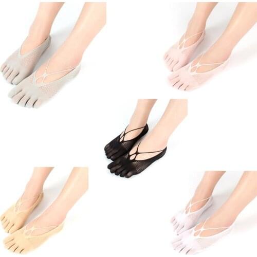 2019 New Ladies Summer Velvet Five-Finger Silk Stockings - Heel Point Silicone Non-Slip Ultra-Thin Tide Five-Finger Socks