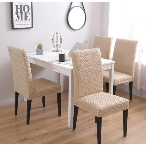 2019 New Arrival Minimalistic Morden Elastic Chair Covers Spandex Fit-one-size With Thicker Knit Jacquard Cloth Chair Protectors