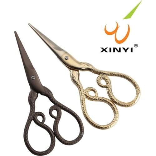 Snake Scissors Titanium-plated Retro Scissors Embroidered Hand-cut Mini-scissors Eyebrow Nose Hair Eyelash Shears