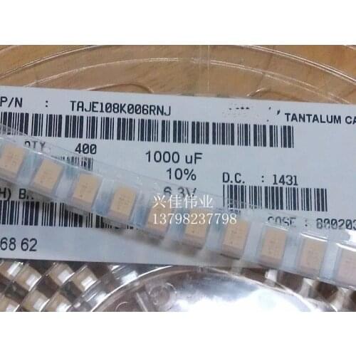 Original 5pcs/ 6.3v1000UF 108J 1000UF 6V E7343 E Tantalum Capacitor
