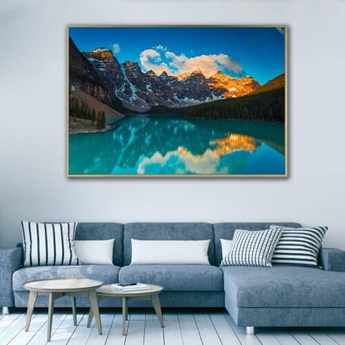 Landscape HD pictures wall art mountain lake canvas painting posters printings art on canvas living room decor