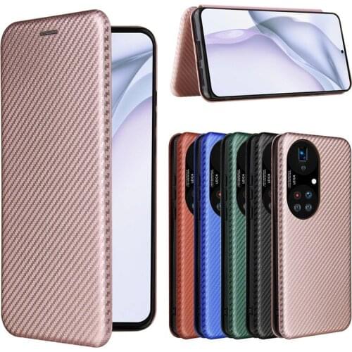Luxury Fiber Flip Phone Case For Huawei P50 P40 Mate40 Nova 8 Y9A P Smart 2021 Honor 30 Business Protective Sleeve Wallet Cover