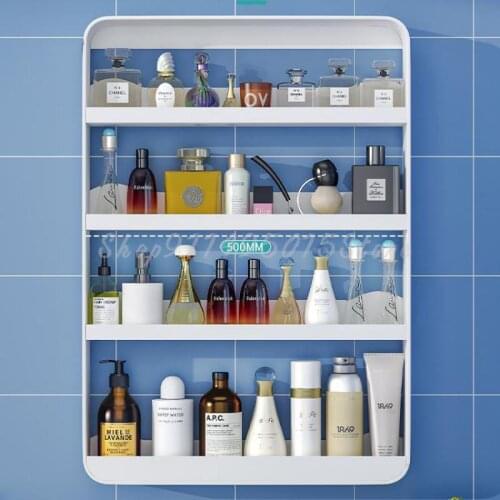 Stainless Steel Punch-free Vanity Rack Cosmetic Rack Wall Hanging Vanity Rack Toilet Bathroom Storage Rack