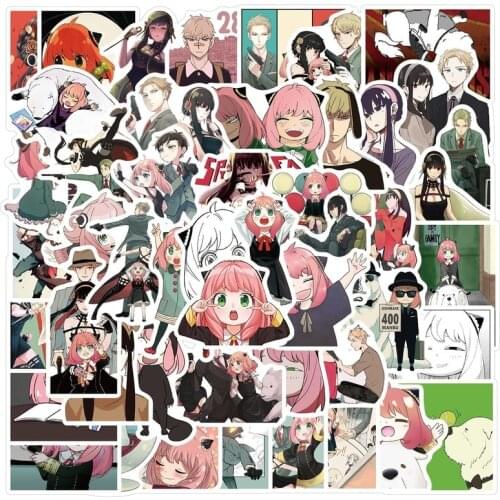10/50Pcs Cartoon Comics Anime Graffiti SPY FAMILY Sticker Luggage Laptop Skateboard Decoration Sticker Waterproof Classic Toy