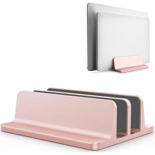 Vertical Laptop Stand Double Desktop Stand Holder with Adjustable Dock (Up to 17.3 Inch)