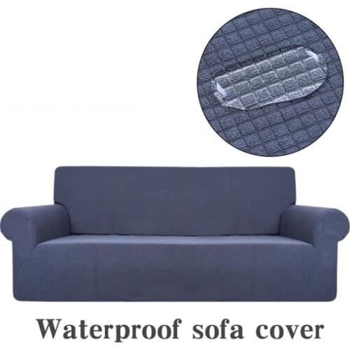 Waterproof Sofa Cover Elastic All-inclusive Plain Plaid Sofa Cover Living Room Furniture Protective Couches Cover Funda Sofa