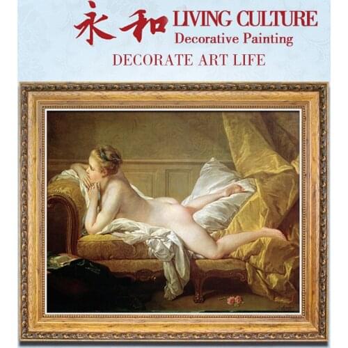 YongHe Canvas Printing rococo Francois Boucher-Oldarius lying on the couch Spray Painting wall deco Frameless ink Poster