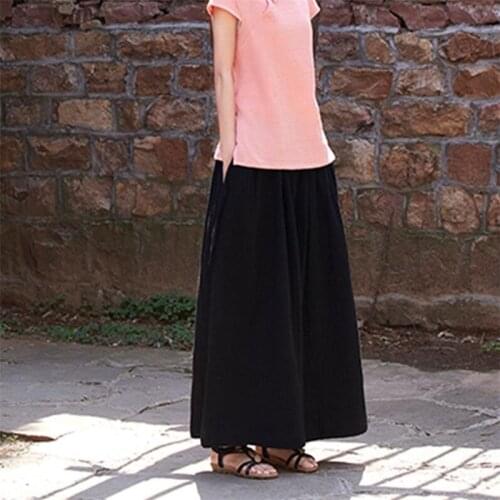 2020 Women Long Pants Spring Summer Casual Slim Wide Leg Pant Solid Black High Waist Loose Trousers Cotton Plus Size 6xl Fashion