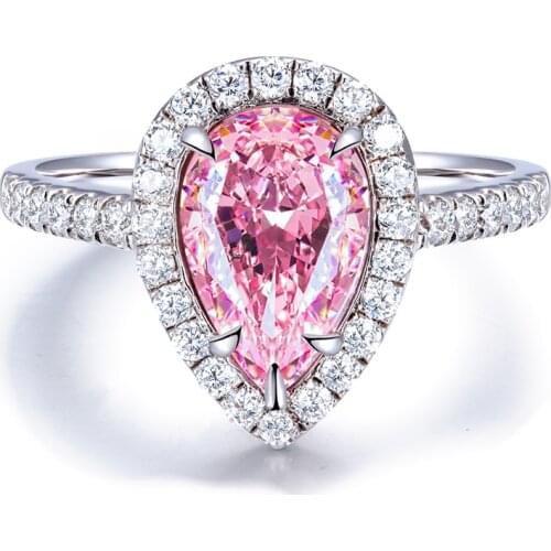 2.0ct Pear Shape Simulated Diamond High Quality Jewelry Silver Women Ring Of S925 Factory Organized Fashion Fine Jewelry In Bulk
