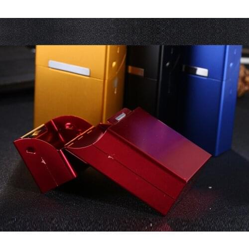 1PC Newest Hot Light Cigarette Cigar Case Pocket Container Aluminum Tobacco Storage Holder Storage Box QA 025