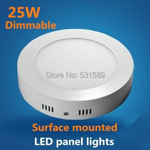 Dimmable Free shipping 10pcs round Led Panel Light 25W surface mounted light 8inch high lumens downlight for dining room