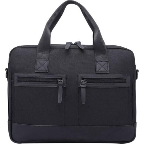 15.6-Inch Mens Business Casual Laptop Bag Laptop Bag Waterproof Oxford Cloth Briefcase Black